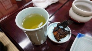 勿論ひれ酒も。緑茶じゃないですよ。